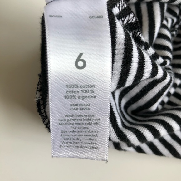 Carter's Kid 6Y Black+White Striped Pants Not Used - Picture 5 of 6